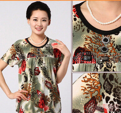 【無2016新款中老年女裝媽媽裝印花短袖T恤衫地攤跑江湖貨源批發(fā)】深圳市寶安區(qū)石巖藍灣嘉繡服裝批發(fā)商行 - 產(chǎn)品庫